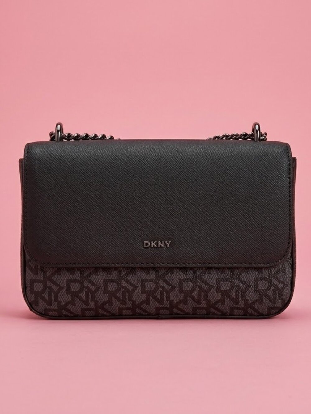 NWT DKNY Black and Gray Logo Shoulder Bag